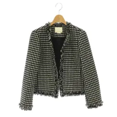 ケイトスペード KATE SPADE 千鳥格子柄 ノーカラージャケット 0 ブラック ホワイト /ES ■OSのサムネイル