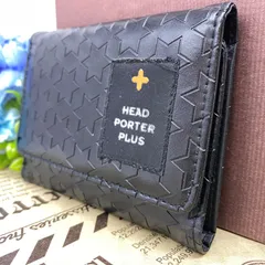 ヘッドポータープラス　三つ折り 財布 ブラック シンプル メンズ GF330のサムネイル