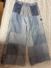 特大！」うちむら家具 デニムリメイク 大容量収納 壁掛け 一点物 送料