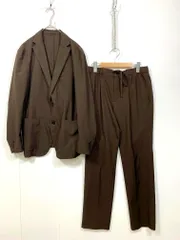 美品 COMME CA ISM コムサイズム 吸水速乾 シアサッカー ジャケット パンツ セットアップ sizeM/茶 ■◆ メンズのサムネイル