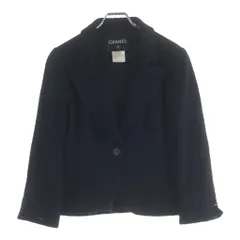 CHANEL (シャネル) テーラードジャケット ブラック ナイロン×ウール #36 P20718V12103のサムネイル