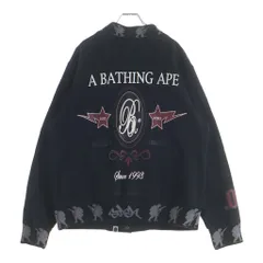 A BATHING APE (アベイシングエイプ) ×STASH BAPE SOLDIER VARSITY JACKET スタッシュ ヴァーシティージャケット ブルゾン ブラックのサムネイル