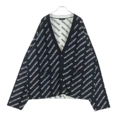 BALENCIAGA (バレンシアガ) ロゴ総柄 ニットカーディガン ブラック RI58 7I9649 TI660のサムネイル