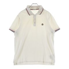 モンクレール MAGLIA マニカ 半袖ポロシャツ ロゴプリント 白 L メンズ