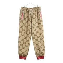GUCCI (グッチ) グッチ100周年記念 ジャンボGG ネオプレン スウェット ジョガーパンツ トラックパンツ ブラウンベージュ #L 676473のサムネイル