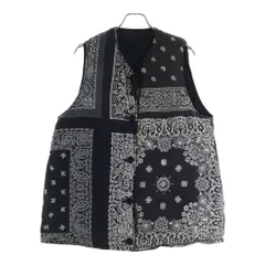 VISVIM (ヴィスヴィム) KORA DOWN VEST BANDANA バンダナ リバーシブルダウンベスト ブラック 0221905013012のサムネイル