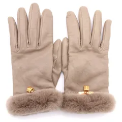 HERMES (エルメス) ケリーグローブ ラムスキン×ミンク ゴールド金具 ベージュ系のサムネイル