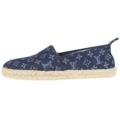 LOUIS VUITTON (ルイヴィトン) モノグラムデニム エスパドリーユ フラットシューズ デニム インディゴブルー #35 1/2のサムネイル