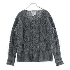 THOM BROWNE (トムブラウン) トリコロール ウール ニットカーディガン グレー MKC029AKP002