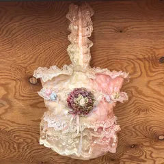 Chimaki チマキ ワンハンドルバッグ 手提げバッグ レースフリルバッグ ハンドバッグ 布花 フェミニンのサムネイル