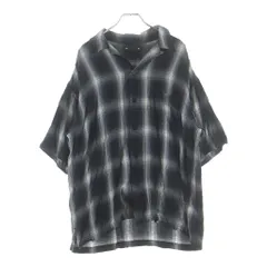 MINEDENIM (マインデニム) レーヨン オンブレチェック 半袖シャツ ブラック/ホワイト 2605-5004-97-032のサムネイル