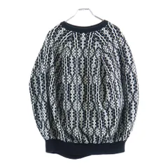 COMME des GARCONS (コムデギャルソン) 21AW AD2021 変形 総柄ジャガード クルーネック ノースリーブ ニット トップス セーター ブラック/ホワイト レディース GH-N021のサムネイル