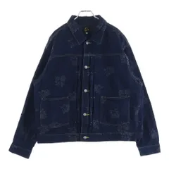 Needles (ニードルス) 24AW M.W. Jean Jacket 13oz Denim Rose Jq ローズ ジャガード シンチ Gジャン ネイビーのサムネイル
