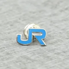 [SJk]JR四国　社章　ピンバッジ　純銀刻印　真空色（天色）　ロゴマーク　ピンズ　襟章　鉄道グッズのサムネイル