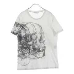 Alexander McQueen (アレキサンダーマックイーン) イタリア製 ビッグスカル両面プリント クルーネック 半袖Tシャツ カットソー ホワイト 174981 QGZ53のサムネイル