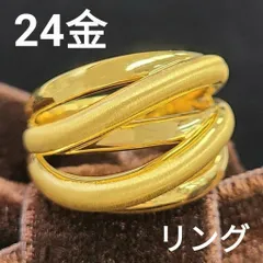 超豪華！ 24金 K24 純金 ボリューム 艶×マット コンビ リング ゴールド 超豪華！ 24金 K24 純金 ボリューム 艶×マット コンビ リング ゴールド