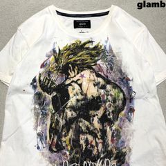 glamb × 조조의 기묘한 모험 DIO Tee 디오 T 쇼트 슬리브 T셔츠 반소매 컷소우 애니메이션 T 프린트 사이즈 1 화이트 화이트 그램