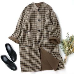 erika様専用】 mecherie ミシェリ チェックロングコート - メルカリ