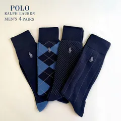 RALPH LAUREN【ラルフローレン】CLASSIC MULTI ソックス 4PK　ネイビー　8667PK-401のサムネイル
