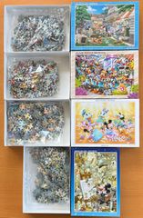 レトロ　テンヨー　額縁入り　ディズニー　ジグソーパズル　完成品　2セット レトロ テンヨー 額縁入り ディズニー ジグソーパズル 完成品 2セット