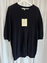 N HOLICSON スタジオ ニコルソン ネイビー ニット Tシャツ アイスコットンのサムネイル