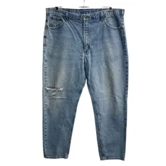 メキシコ製 Carhartt デニムパンツ W42 ライトブルー カーハート ジップアップ ビッグサイズ コインポケット デニム ジーンズ 2606-599のサムネイル