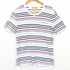ハイダウェイ ニコル HIDEAWAYS phenium Tシャツ カットソー 半袖 綿 48 ホワイト マルチボーダー kz14269のサムネイル
