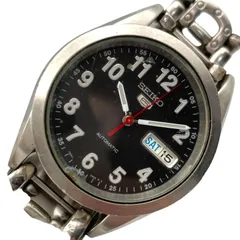稼働 セイコー5 SEIKO 5 7S26-0420 AT 自動巻き メンズ アナログ 3針 デイデイト 腕時計 裏スケルトン 黒文字盤 ラウンド 【d11】のサムネイル