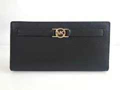 未使用　マイケルコース　MICHAEL KORS　リード ラージ ウォレット　小銭入れ付　二つ折り　長財布　ペブルドレザー　黒/ブラック　送料無料