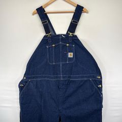 美品濃紺80sUSA製カーハートデニムオーバーオール星タグcarhartt