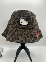 Sanrio サンリオ ハローキティ キティ キティちゃん ロゴ 刺繍 ヒョウ柄 豹柄 レオパード柄 バケットハット バケハ キャップ 帽子 57㎝ N-07のサムネイル