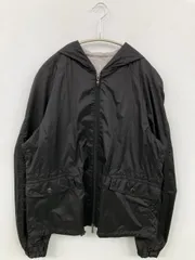 COMME CA MEN ブルゾン M ブラック コットン 無地 ショート丈 フードあり ジップアップ メンズのサムネイル