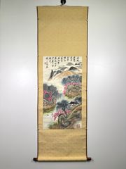斉白石 蛙図 掛軸 四尺中堂 水墨画 蝌蚪図 花鳥画 純手描き 中国美術