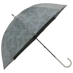 panouir エパヌイール 長傘 晴雨兼用 レディース おしゃれ きれいめ 完全遮光 日傘 雨傘 雨の日 手開き グレー 30代 40代 50代 60代 リーフ柄のサムネイル
