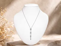 タサキ ３ストーンダイヤモンド トリロジーネックレス K18WG 5.99g 保証書付き　Jewelry TASAKI Dia0.59ct Necklaceのサムネイル