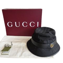 GUCCI GGクリスタル バケットハット M 黒 - メルカリ