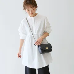 SLOBE INENA 22AW スローブ イエナ コットンボリューム ギャザー シャツ チュニック ブラウス ワンピース 長袖 ノーカラー バンドカラー 白 ホワイト レディース 22-051-912-3130-1-0 春夏のサムネイル