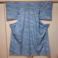 綿紅梅　浴衣　丸にウロコ柄　綿着物　裄66cm 綿紅梅 浴衣 丸にウロコ柄 綿着物 裄66cm - メルカリ