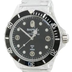 希少美品 BAPEX ベイペックス サルマリーナ 黒ベゼル 赤文字盤 自動巻