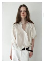 正規品】CLANE PINTUCK CROPPED BLOUSE - メルカリ