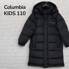 【美品】コロンビア　Columbia　オムニヒート　ロングダウンコート　ベンチコート　キッズ　110　4歳　5歳　黒　ブラック　グースダウン　フード付き　冬アウター　ユニセックス　アウトドア　韓国　古着