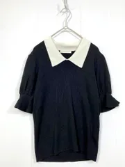 美品 PROPORTION プロポーション ボディドレッシング 121-3170900 定価7920円 パフスリーブクラシカルカラー ニット セーター sizeS/黒 ■◆レディースのサムネイル