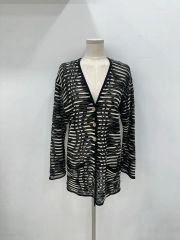 c*1様 ESCADA 花柄カーディガン S ネイビー - メルカリ