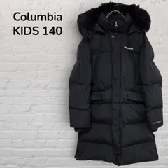 コロンビア　Columbia　オムニヒート　ロング中綿ダウンコート　ベンチコート　キッズ　ジュニア　140　10歳　11歳　ブラック　黒　中綿　ファー付きフード　冬アウター　アウトドア　ユニセックス　韓国　古着