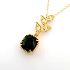 【ソーティング付】天然トルマリン K18YG ダイヤモンド ネックレス 0.897ct 0.05ct 18金 イエローゴールド【新品】