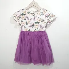 (130) キッズ 女の子 ONE PIECE パープル レース