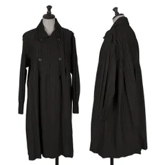 プリーツプリーズPLEATS PLEASE 消しプリーツダブルロングジャケット 黒2のサムネイル