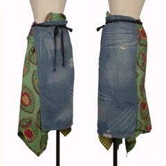 ジュンヤワタナベ コムデギャルソンJUNYA WATANABE COMME des GARCONS アップルリーフプリント異素材切替ラップスカート マルチXSのサムネイル
