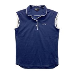 美品】PING ノースリーブ ポロシャツ ネイビー レディース L - メルカリ