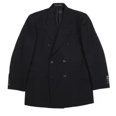 ジャンポールゴルチエ オムオブジェJean Paul GAULTIER HOMME objet ウールストライプダブルブレストジャケット 濃紺44Mのサムネイル